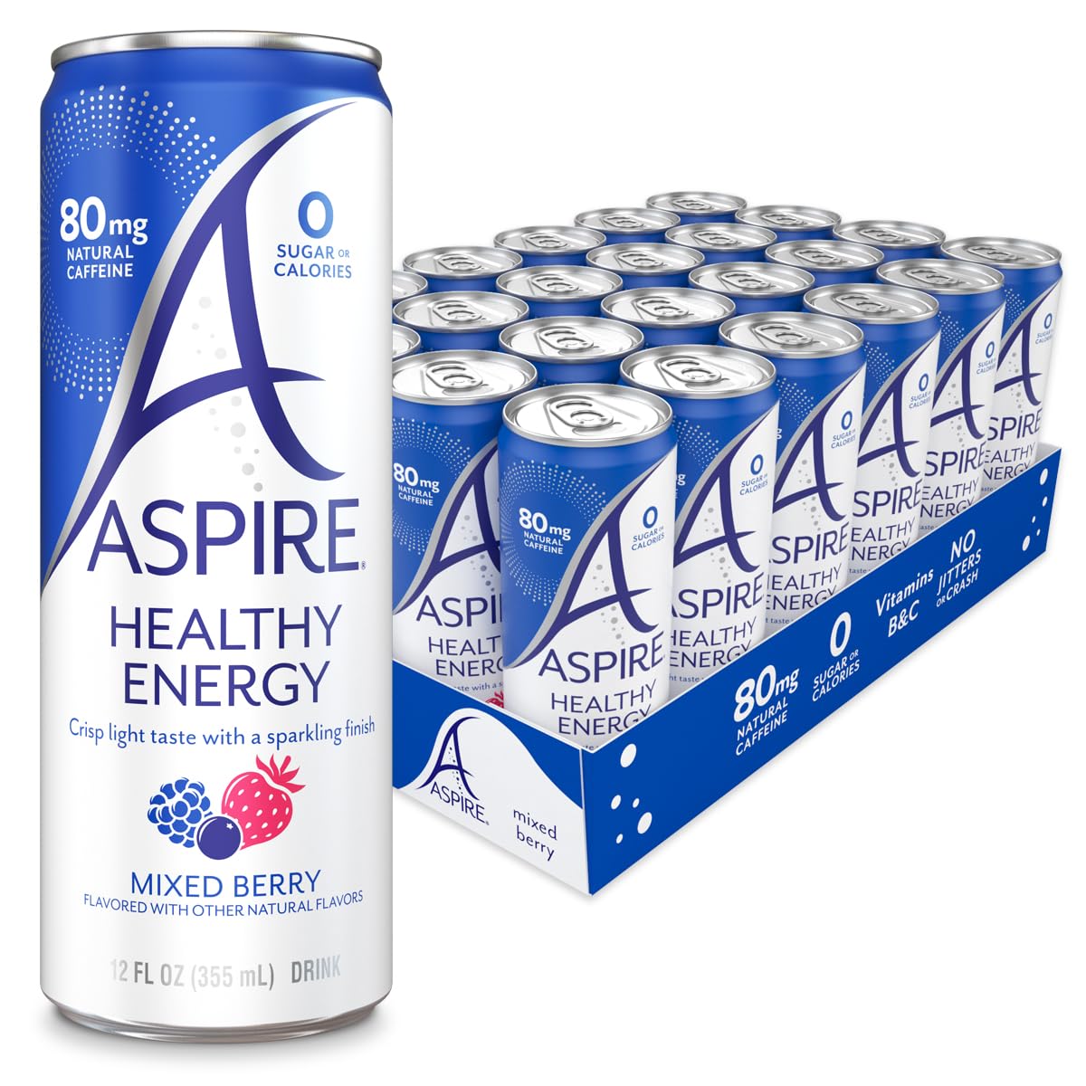 Amazon.com : ASPIRE® Mixed Berry, Healthy Energy Drink 80mg